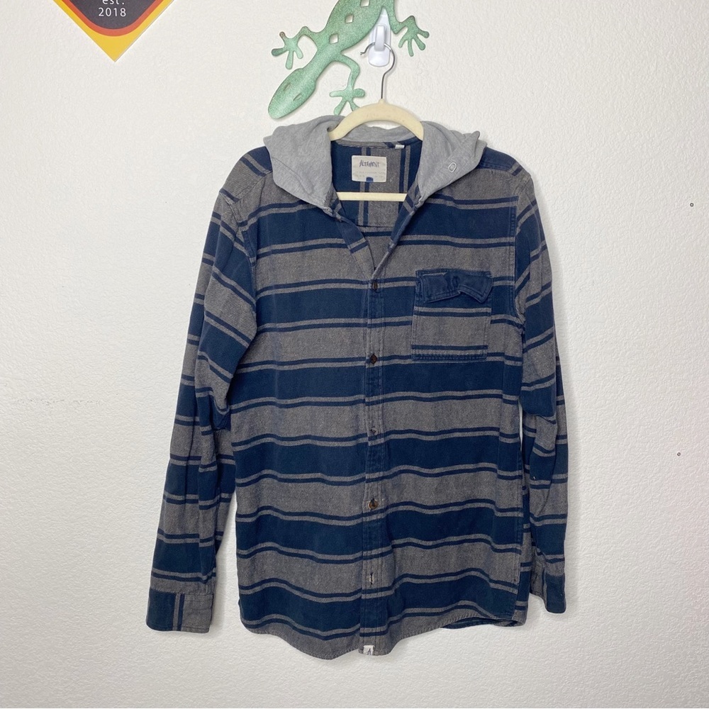 90’s Style Button Down Hooded Flannel - image 1